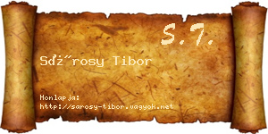 Sárosy Tibor névjegykártya